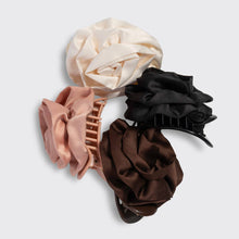 Load image into Gallery viewer, Satin Rosette Medium Flat Cloud Clip - Cream
