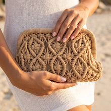 Load image into Gallery viewer, Macrame Diamond Weave Clutch Bag
