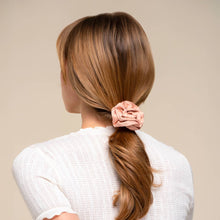 Load image into Gallery viewer, Rosette Ruched Satin Scrunchies 3pc Set - Terracotta