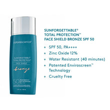 Load image into Gallery viewer, Sunforgettable® Total Protection® Face Shield Bronze SPF 50