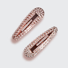 Load image into Gallery viewer, Mini Rhinestone Snap Clips - Rose Gold