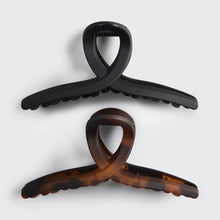 Load image into Gallery viewer, Recycled Plastic Large Loop Claw Clips 2pc - Black & Tort