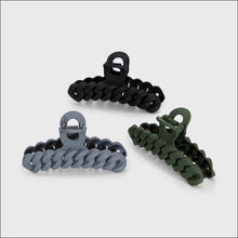 Load image into Gallery viewer, Eco-Friendly Chain Claw Clip 3pc Set - Black/Moss