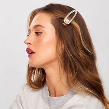 Load image into Gallery viewer, Metal Rhinestone Large Hair Clip - Gold