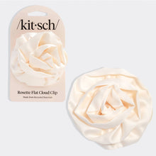 Load image into Gallery viewer, Satin Rosette Medium Flat Cloud Clip - Cream

