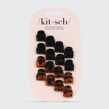 Load image into Gallery viewer, Recycled Plastic Mini Classic Claw Clips 16pc - Black &amp; Tort
