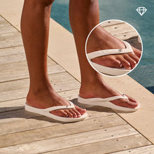 Load image into Gallery viewer, Arch Support Flip Flops- White Crystal
