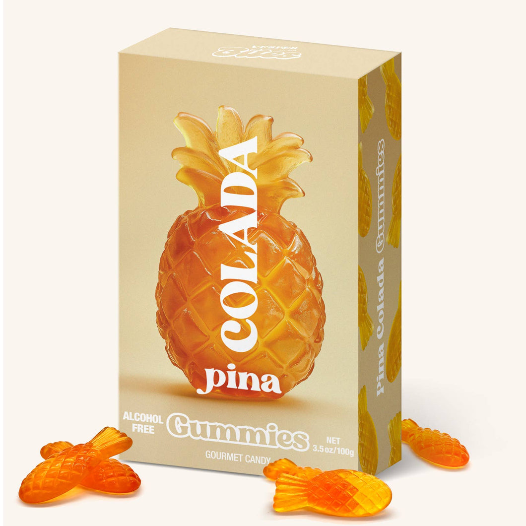 Pina Colada Gummies, Chewy Candies, Alcohol-Free