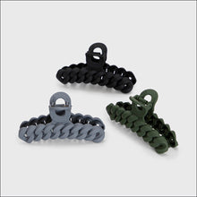 Load image into Gallery viewer, Eco-Friendly Chain Claw Clip 3pc Set - Black/Moss
