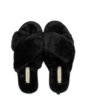 Load image into Gallery viewer, Faux Fur Slippers- Black Sesame
