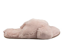 Load image into Gallery viewer, Faux Fur Slippers- Peach Cream
