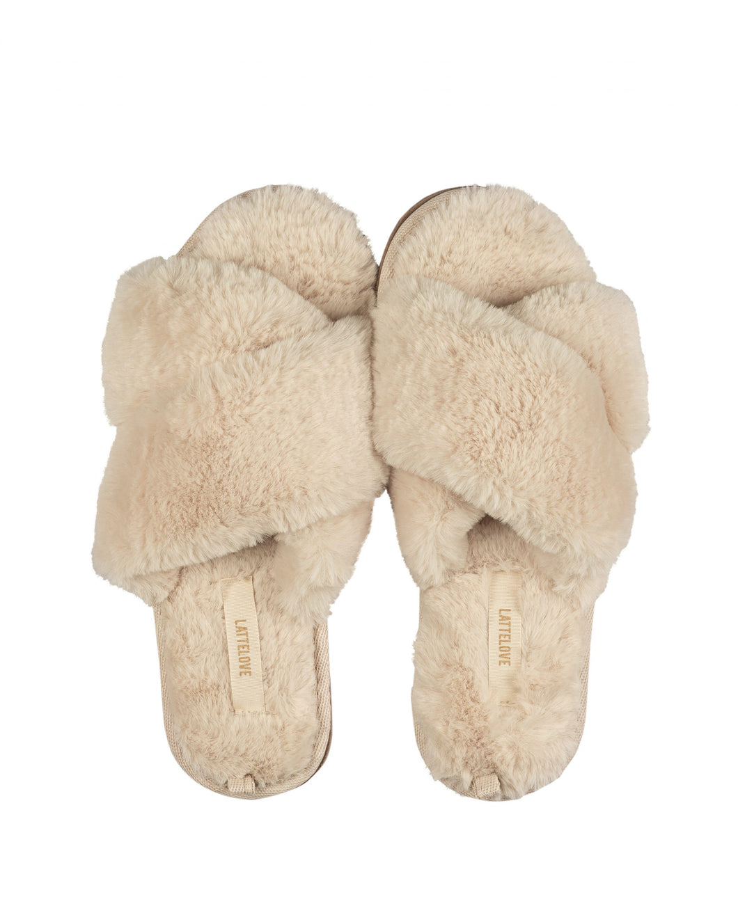Faux Fur Slippers- Sand